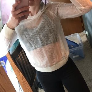 Mesh white sweater